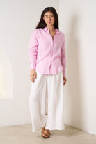 Fashion Express - Millie Linen Shirt | Lavender Rose - Shirt - Silvermaple Boutique 