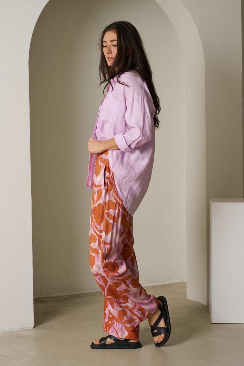 Fashion Express - Millie Linen Shirt | Lavender Rose - Shirt - Silvermaple Boutique 