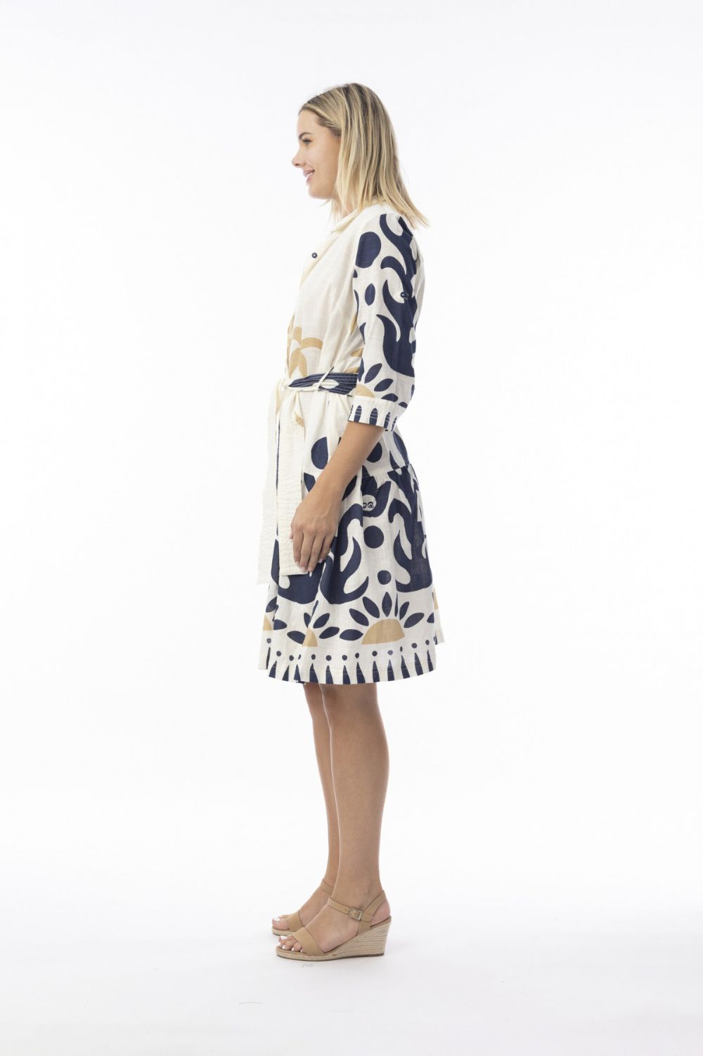 Fashion Express - Nazca Tie Waist Dress | Inca Bloom - Dress - Silvermaple Boutique 