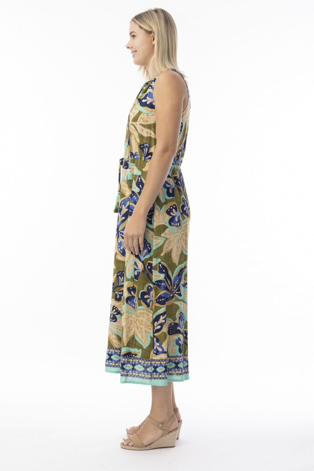 Fashion Express - Playa Brava Dress | Khaki Floral - Dress - Silvermaple Boutique 