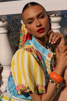 Fashion Express - Positano Maxi Dress | Aqua Lemon - Dress - Silvermaple Boutique 