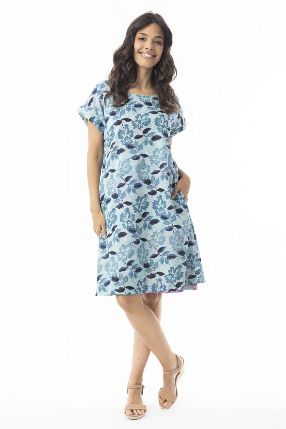 Fashion Express - Selaron Reversible Dress | Blue Meadow - Dress - Silvermaple Boutique 