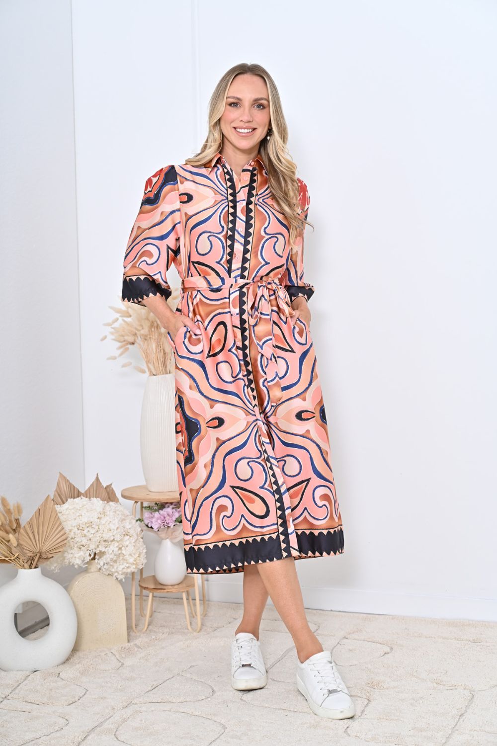 Fashion Express - Zanzibar Shirt Dress | Rustic Swirl - Dress - Silvermaple Boutique 