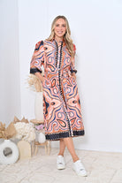 Fashion Express - Zanzibar Shirt Dress | Rustic Swirl - Dress - Silvermaple Boutique 