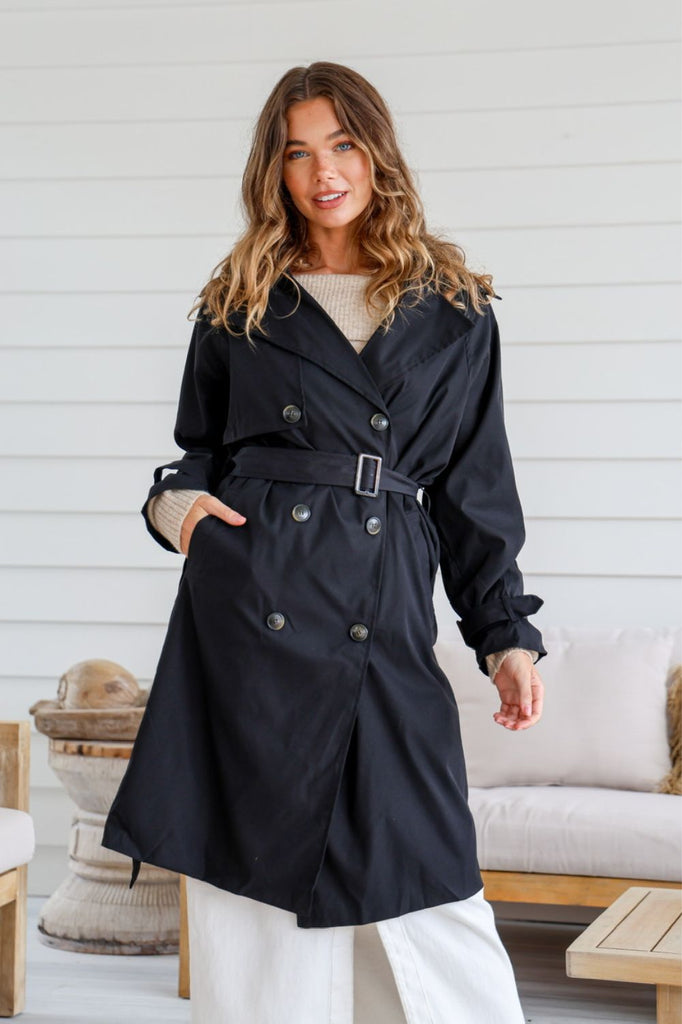Fashion Express Judy Trench Coat | Black_Silvermaple Boutique