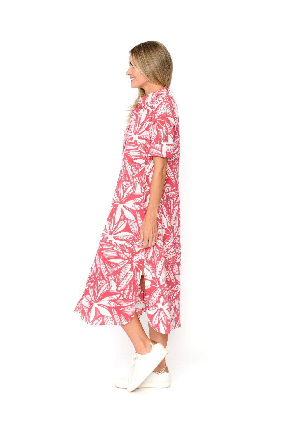 Fashion Express - Sofia Shirt Dress | Tribal Coral - Dress - Silvermaple Boutique 