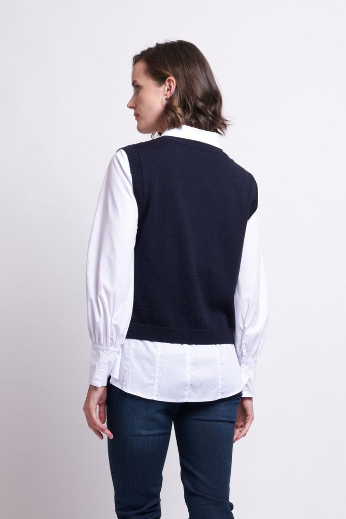 FOIL Chain Reaction Vest | Blue Black_Silvermaple Boutique
