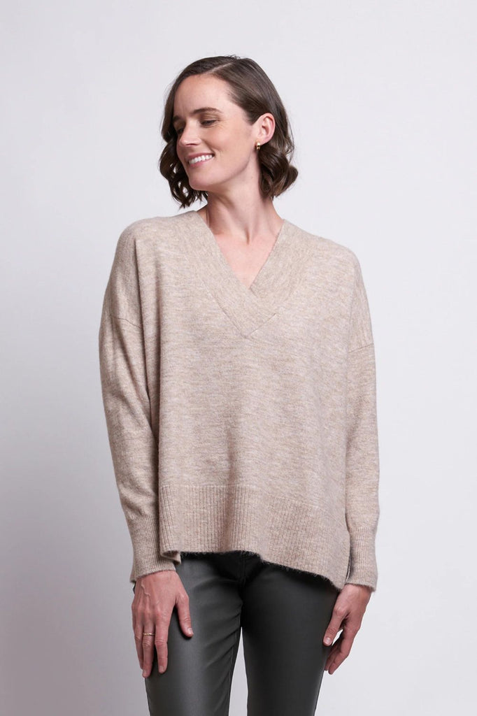 FOIL Come Through Sweater | Latte_Silvermaple Boutique