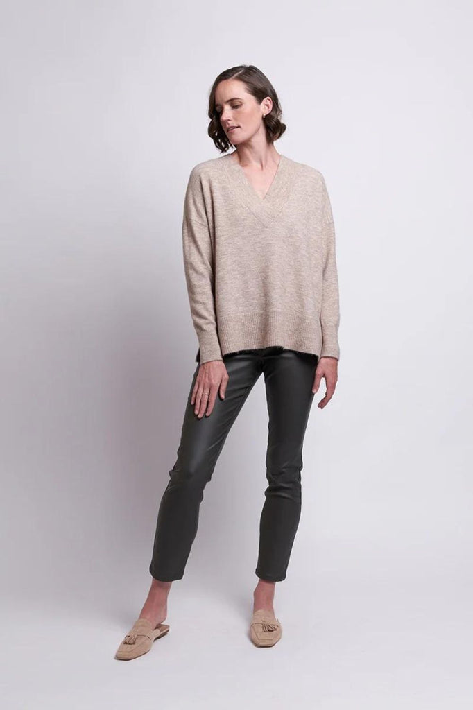 FOIL Come Through Sweater | Latte_Silvermaple Boutique