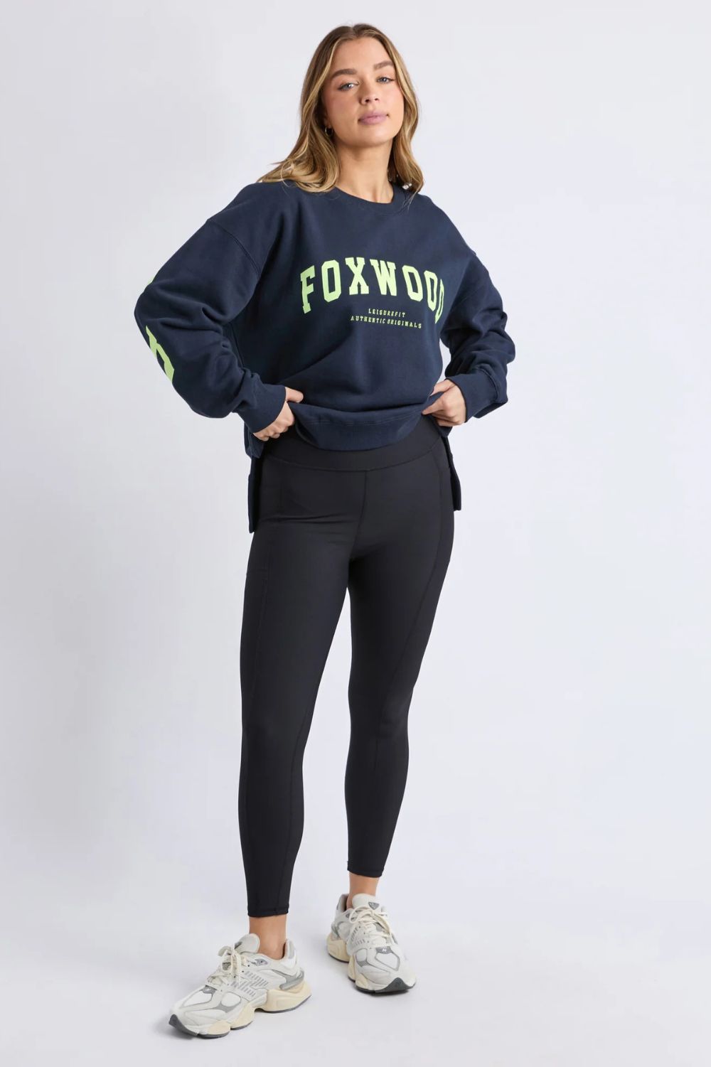 Foxwood - Foxwood Interval Crew | Navy/Neon Yellow - Jumper - Silvermaple Boutique 