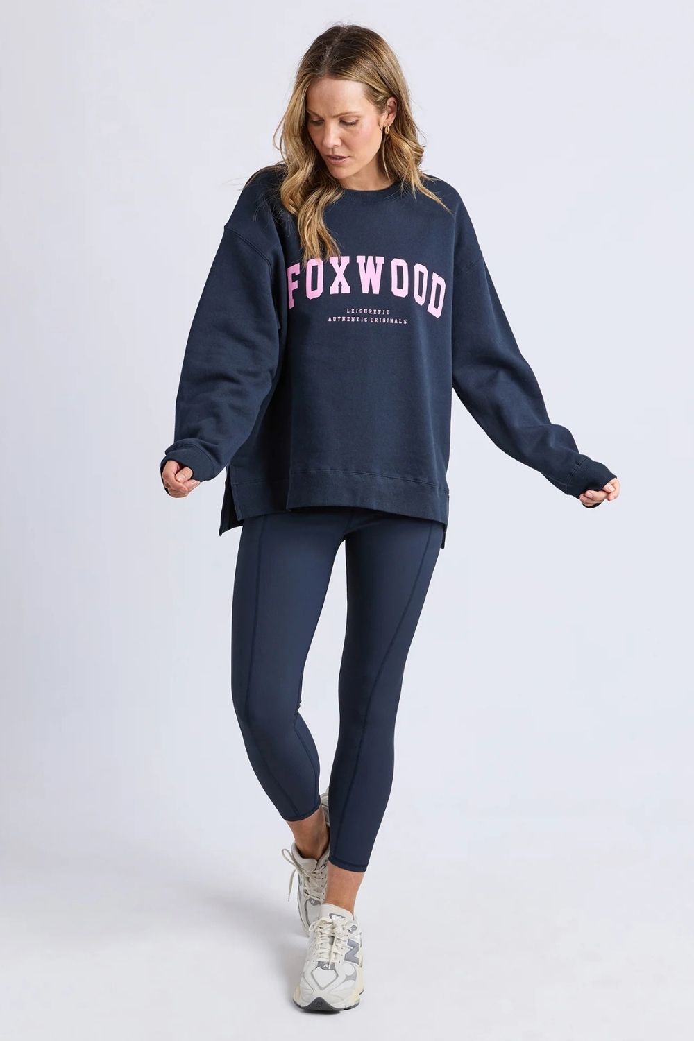 Foxwood - Interval Crew | Navy/Neon Pink - Jumper - Silvermaple Boutique 
