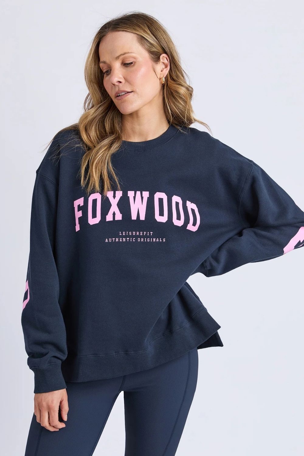 Foxwood - Interval Crew | Navy/Neon Pink - Jumper - Silvermaple Boutique 