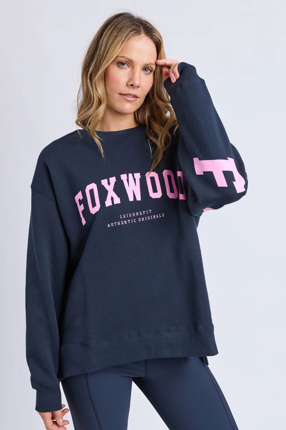 Foxwood - Interval Crew | Navy/Neon Pink - Jumper - Silvermaple Boutique 