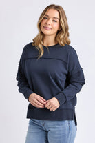 Foxwood - Jayne Throw On Fleece | Dark Sapphire - Jumper - Silvermaple Boutique 