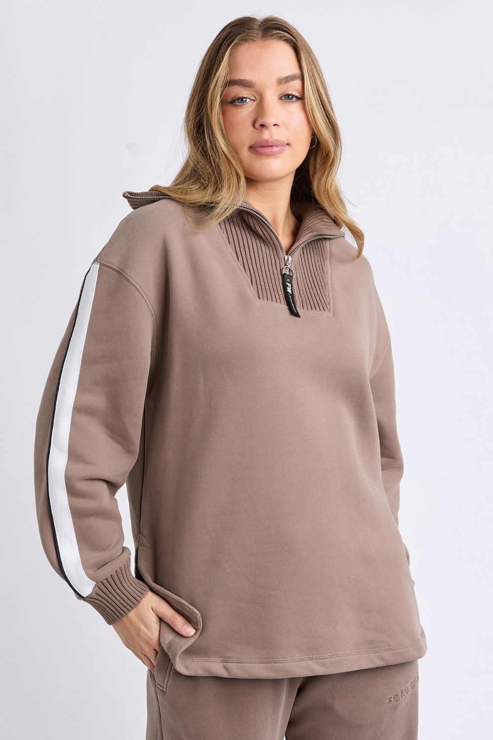 Foxwood - Knit Collar Crew | Brown - Jumper - Silvermaple Boutique 