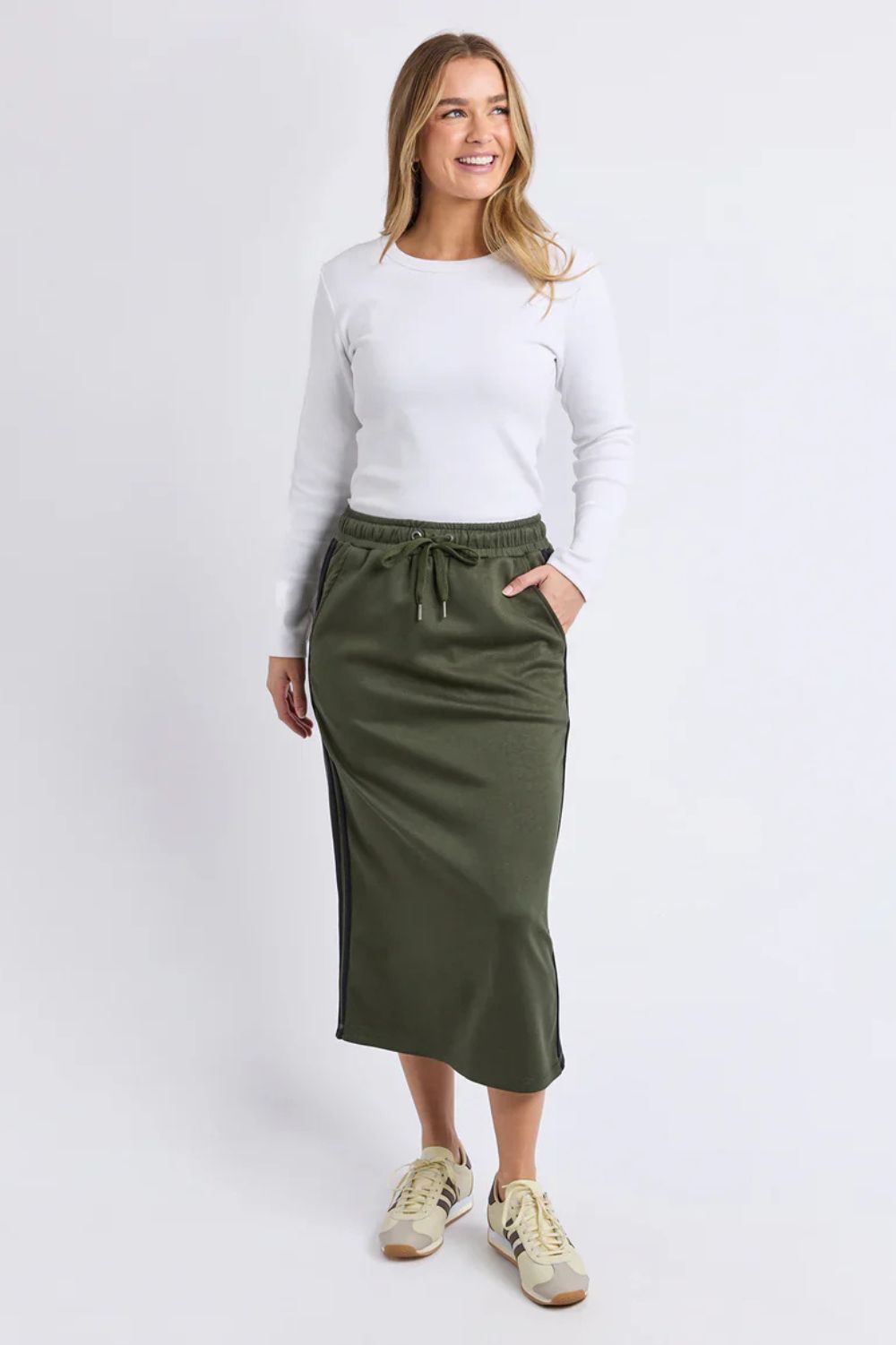 Foxwood - Seattle Skirt | Khaki - Skirt - Silvermaple Boutique 