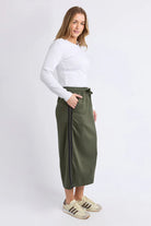 Foxwood - Seattle Skirt | Khaki - Skirt - Silvermaple Boutique 