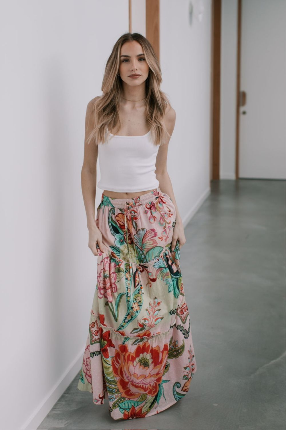 Fashion Express - Palmier Tiered Maxi Skirt | St Tropez - Skirt - Silvermaple Boutique 