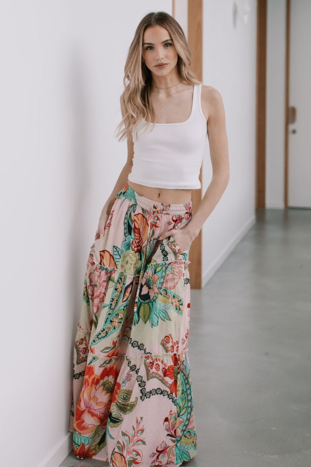 Fashion Express - Palmier Tiered Maxi Skirt | St Tropez - Skirt - Silvermaple Boutique 