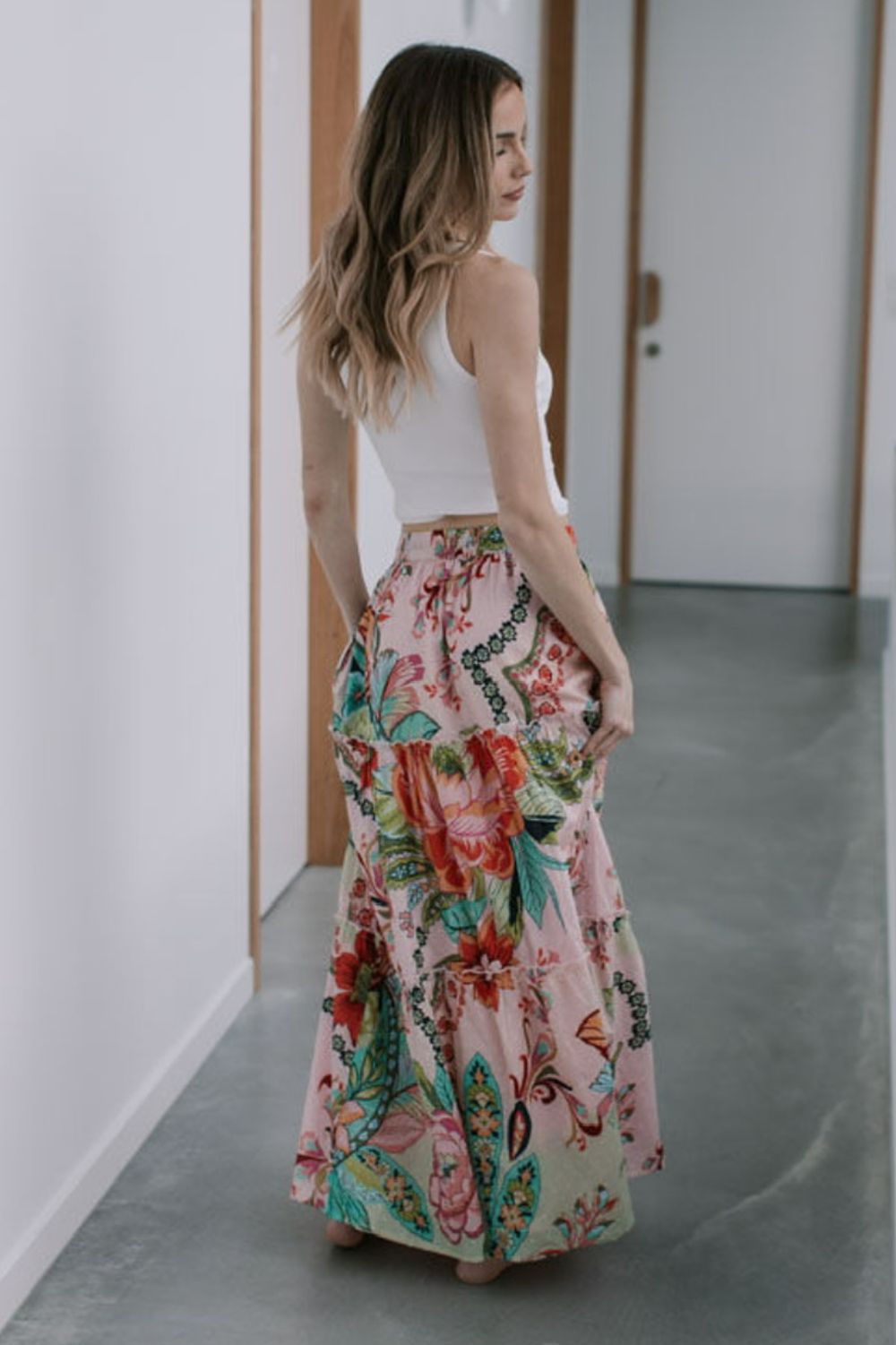 Fashion Express - Palmier Tiered Maxi Skirt | St Tropez - Skirt - Silvermaple Boutique 