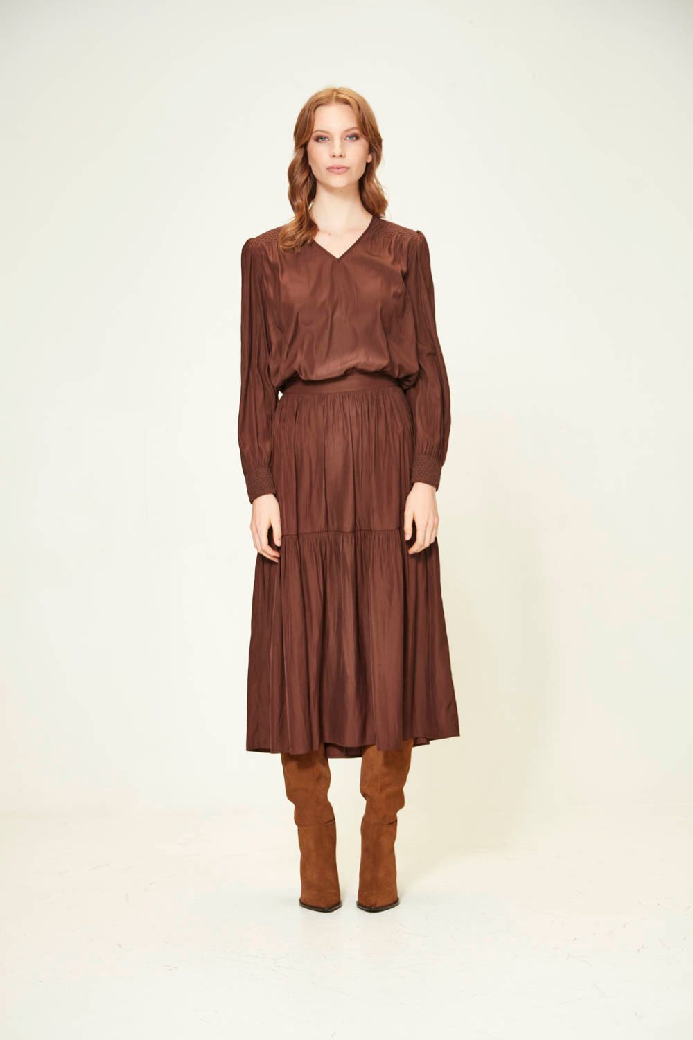 Glide By Verge - Strike Skirt | Chocolate - Skirt - Silvermaple Boutique 