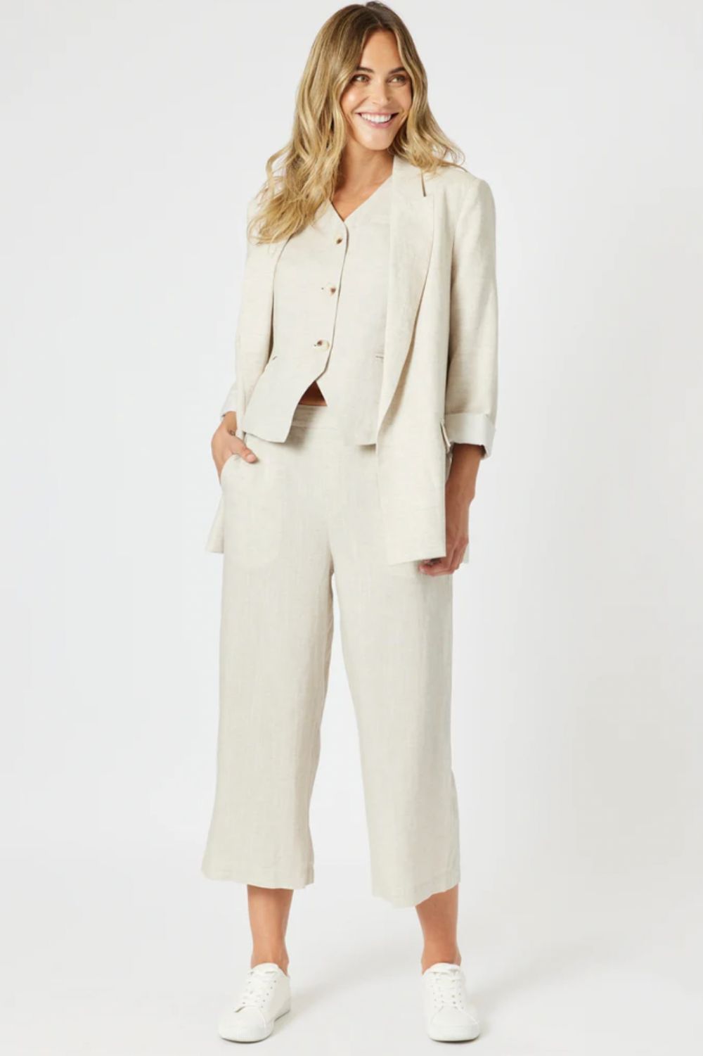 Gordon Smith - Lino Wide Leg Pant | Natural - Pants - Silvermaple Boutique 
