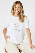 Gordon Smith - Silver Pineapple Tee | White/Silver - T-Shirt - Silvermaple Boutique 