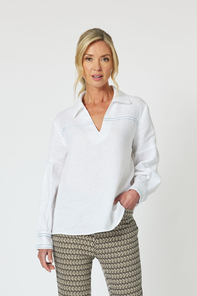 Gordon Smith Eliza Linen Shirt | White_Silvermaple Boutique