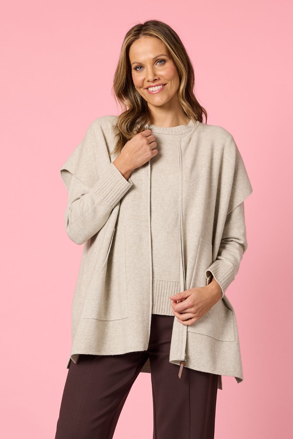 Hammock & Vine - Elena Zip Knit | Natural - Knitwear - Silvermaple Boutique 