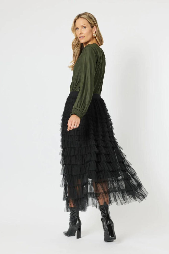 Gordon Smith Carrie Tulle Layered Skirt | Black _Silvermaple Boutique