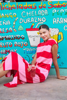 Haven - Haven Jardin Stripe T-Shirt Dress | Garnet - Dress - Silvermaple Boutique 