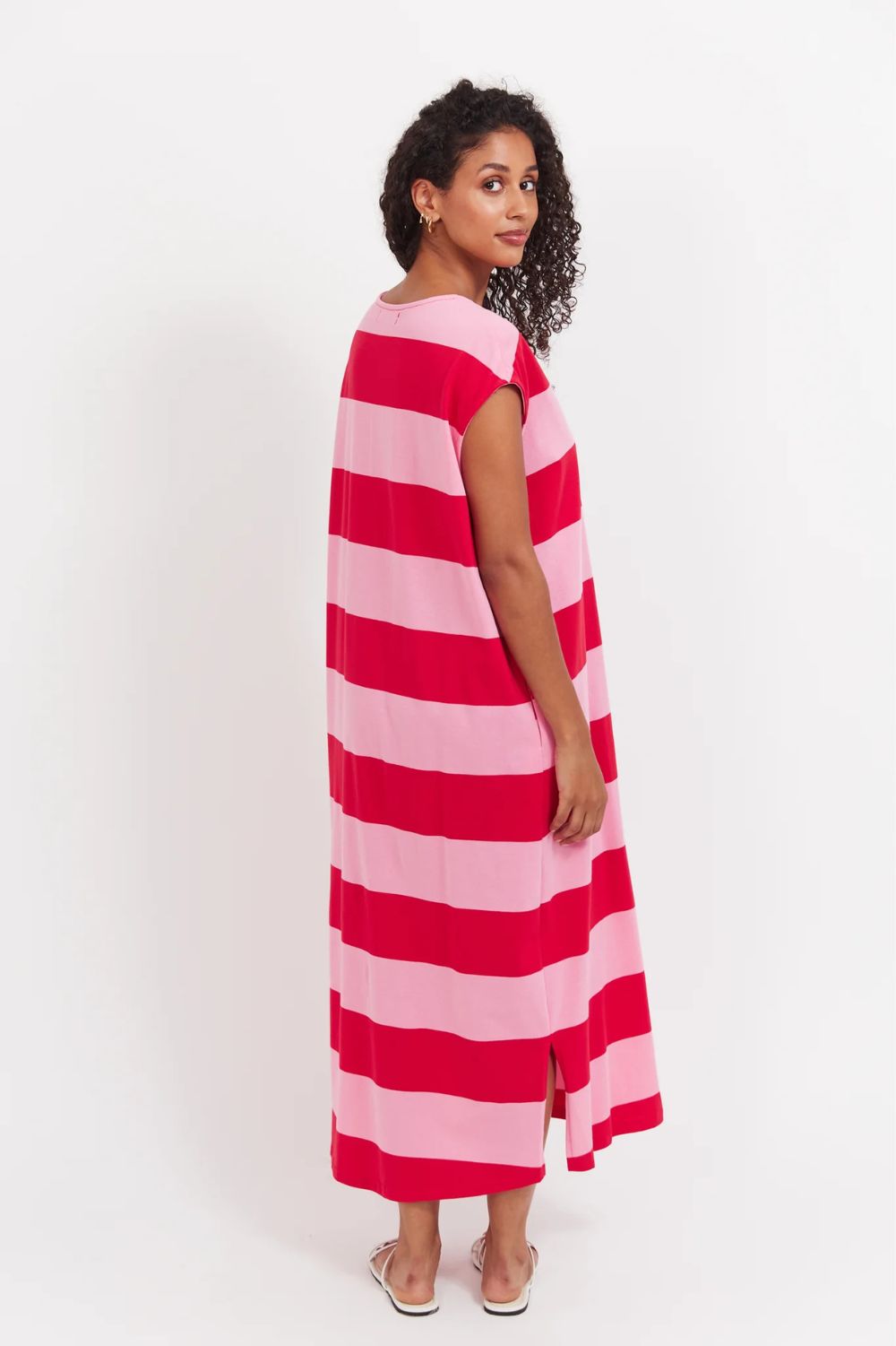 Haven - Haven Jardin Stripe T-Shirt Dress | Garnet - Dress - Silvermaple Boutique 