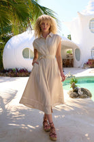 Haven - Haven Santos Sleeveless Shirt Dress | Bisque - Dress - Silvermaple Boutique 