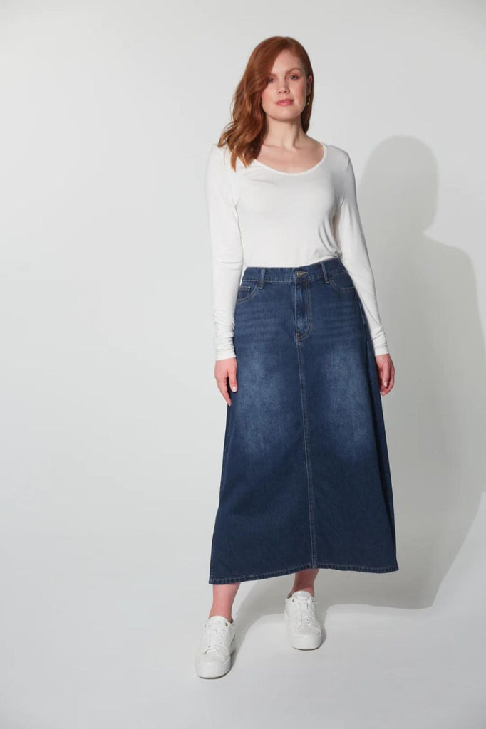 Haven Dalton Denim Skirt | Indigo_Silvermaple Boutique