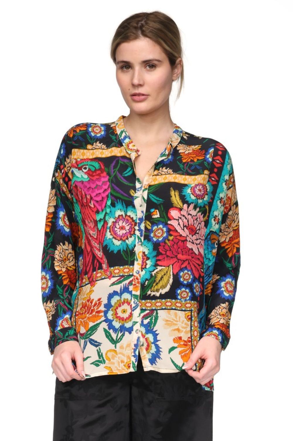 Johnny Was - The Audrey Oversized Shirt | Eirene - Shirt - Silvermaple Boutique 