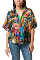 Johnny Was - The Audrey Short Sleeve Shirt | Eirene - Shirt - Silvermaple Boutique 