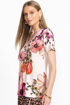 Johnny Was - The Janie Favourite Short Sleeve Henley Tee | Rosabelia - Top - Silvermaple Boutique 