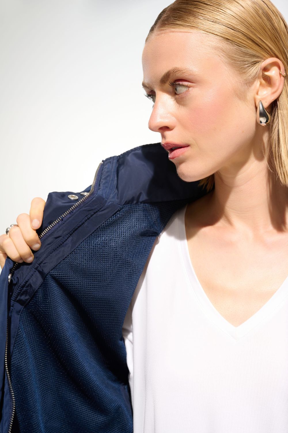 Joseph Ribkoff - Joseph Ribkoff Anorak With Hidden Hood | Indigo - Jacket - Silvermaple Boutique 