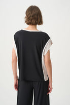 Joseph Ribkoff - Joseph Ribkoff Colorblock Cap Sleeve Top | Black/Moonstone - Top - Silvermaple Boutique 