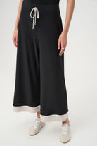 Joseph Ribkoff - Joseph Ribkoff Colorblock Culotte Pants | Black/Moonstone - Pants - Silvermaple Boutique 