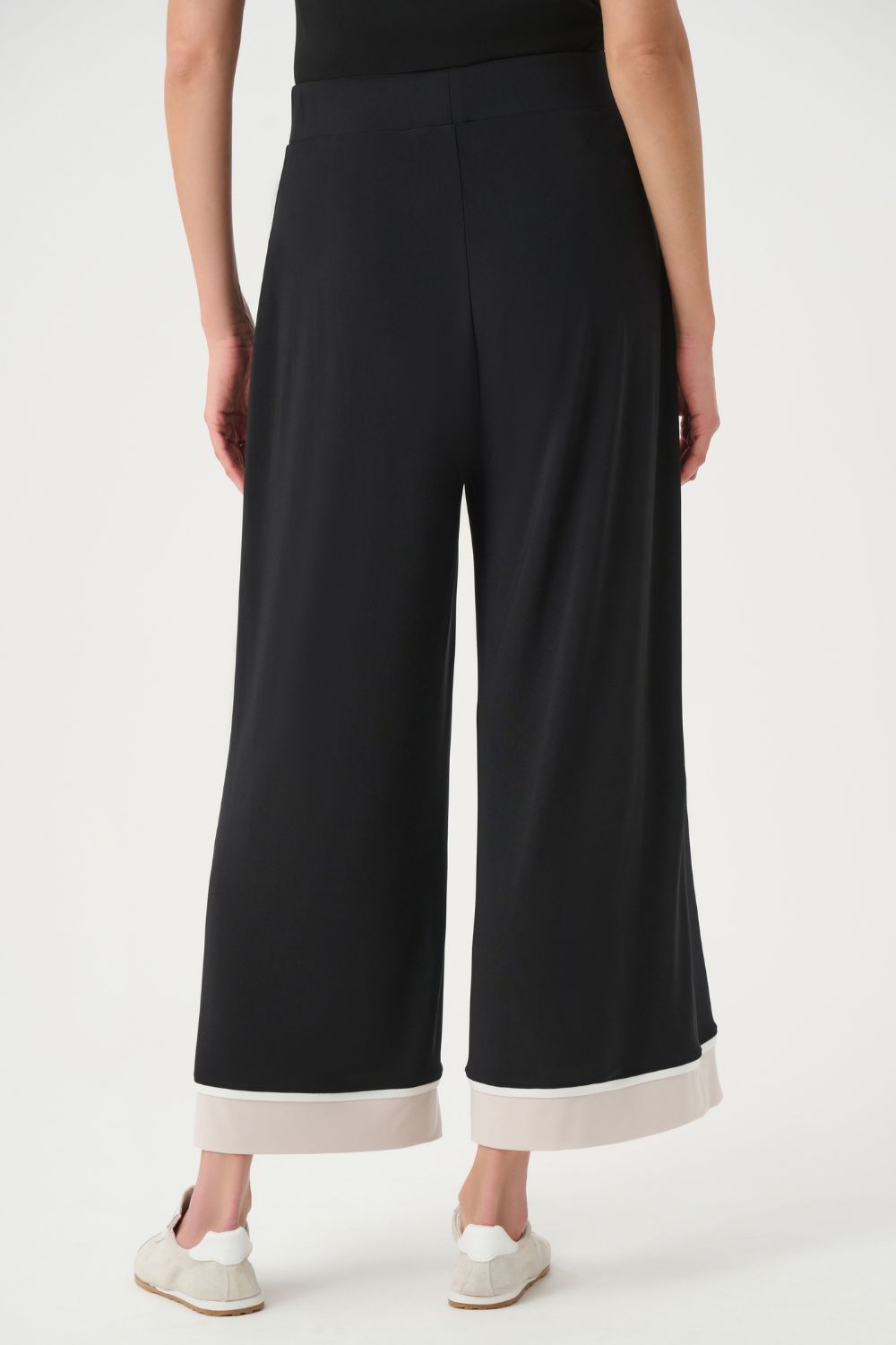 Joseph Ribkoff - Joseph Ribkoff Colorblock Culotte Pants | Black/Moonstone - Pants - Silvermaple Boutique 