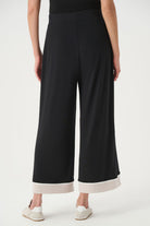 Joseph Ribkoff - Joseph Ribkoff Colorblock Culotte Pants | Black/Moonstone - Pants - Silvermaple Boutique 