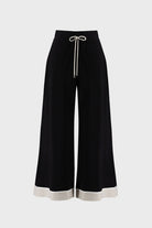 Joseph Ribkoff - Joseph Ribkoff Colorblock Culotte Pants | Black/Moonstone - Pants - Silvermaple Boutique 