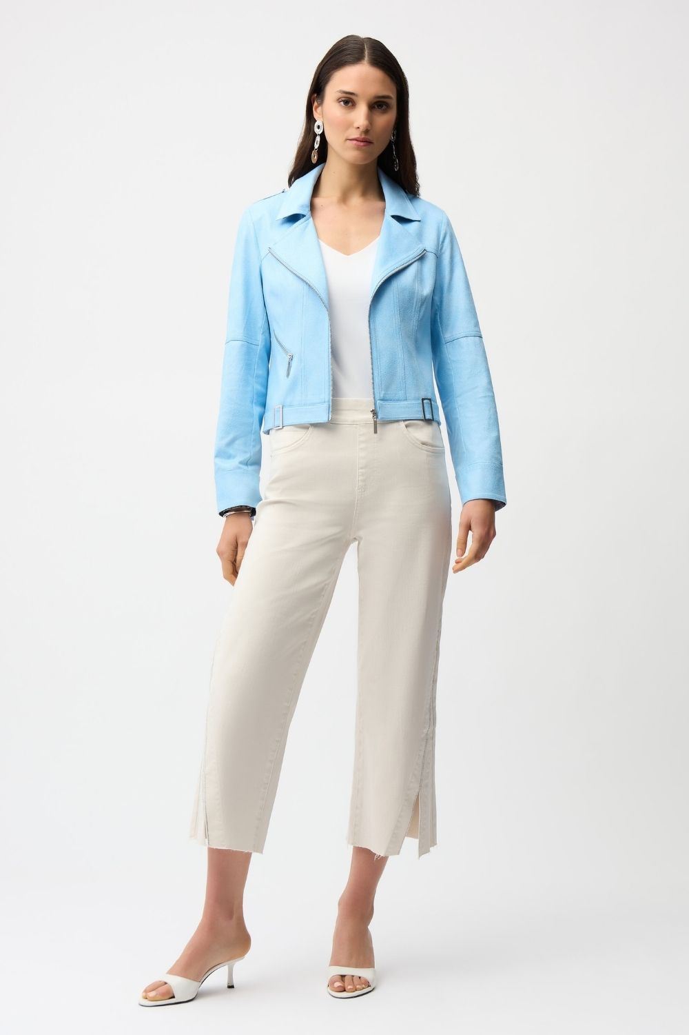 Joseph Ribkoff - Joseph Ribkoff Culotte Jeans With Rhinestones | Birch - Jeans - Silvermaple Boutique 