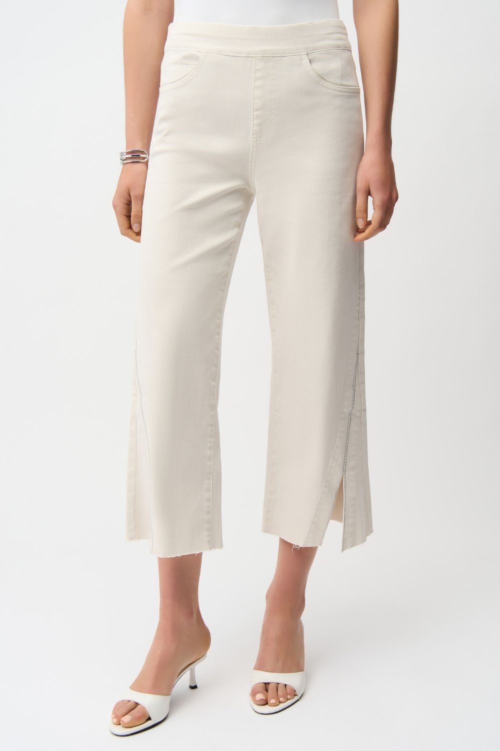 Joseph Ribkoff - Joseph Ribkoff Culotte Jeans With Rhinestones | Birch - Jeans - Silvermaple Boutique 