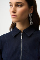 Joseph Ribkoff - Joseph Ribkoff Denim Dress With Half Zip & Belt | Dark Denim - Dress - Silvermaple Boutique 