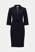 Joseph Ribkoff - Joseph Ribkoff Denim Dress With Half Zip & Belt | Dark Denim - Dress - Silvermaple Boutique 