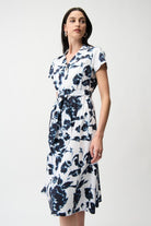 Joseph Ribkoff - Joseph Ribkoff Floral Fit & Flare Shirt Dress | Midnight/Vanilla - Dress - Silvermaple Boutique 