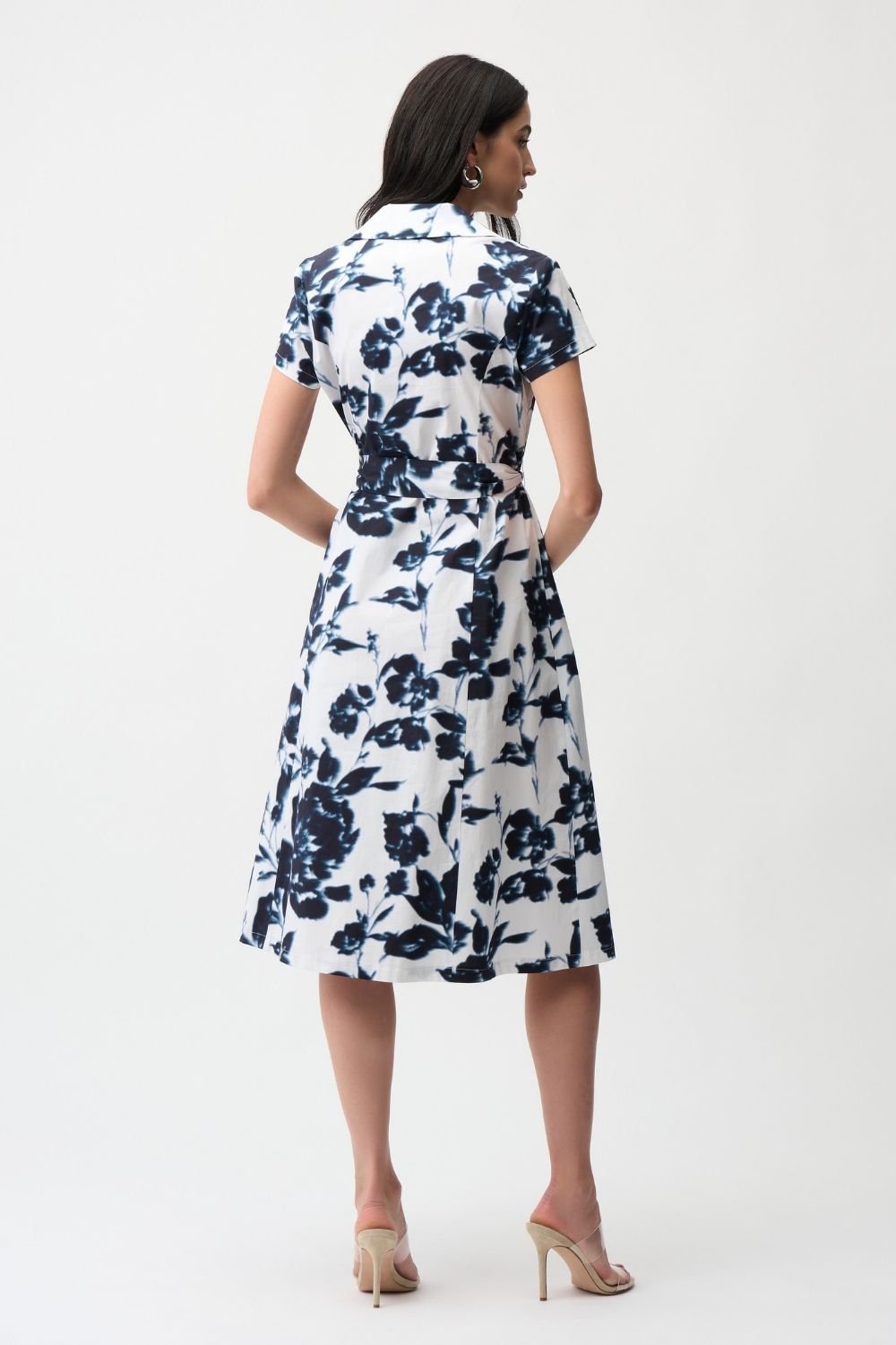 Joseph Ribkoff - Joseph Ribkoff Floral Fit & Flare Shirt Dress | Midnight/Vanilla - Dress - Silvermaple Boutique 