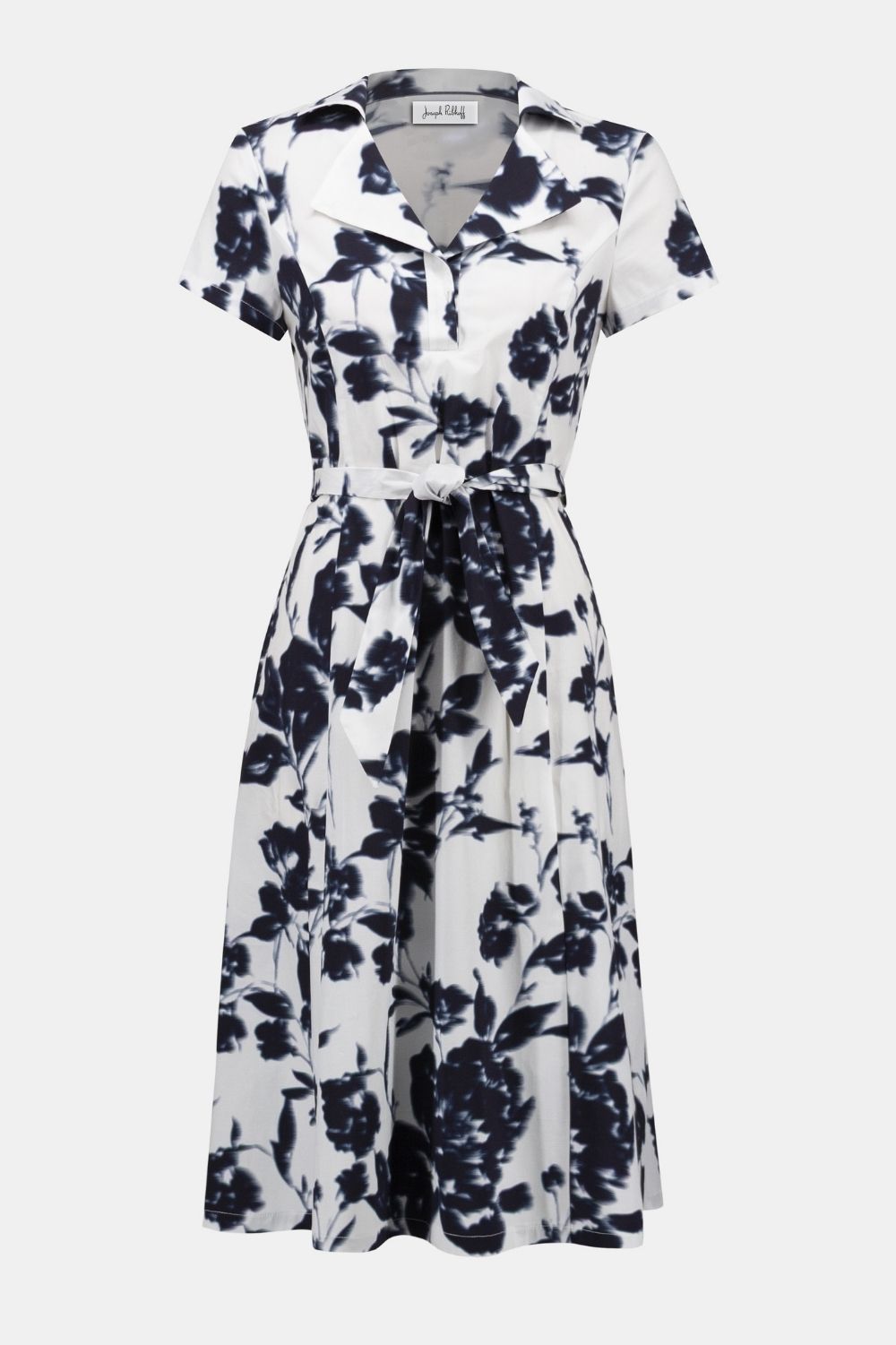 Joseph Ribkoff - Joseph Ribkoff Floral Fit & Flare Shirt Dress | Midnight/Vanilla - Dress - Silvermaple Boutique 